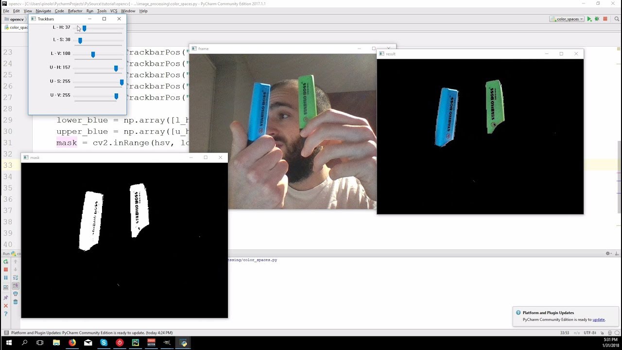 object detection using hsv color space – opencv 3.4 with python 3